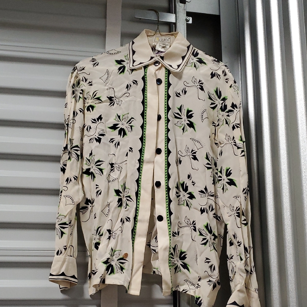 Laurel Floral Cream and Black Blouse